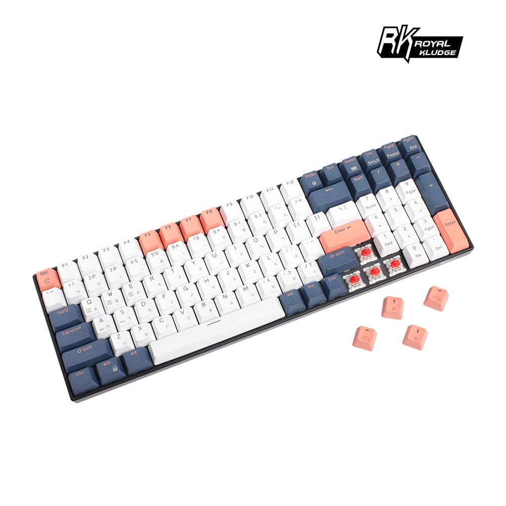 100 96% 藍牙三模無線機械鍵盤 藍莓