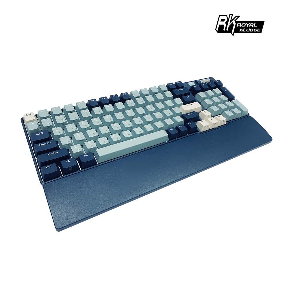 96 90% 藍牙三模無線機械鍵盤 森林藍