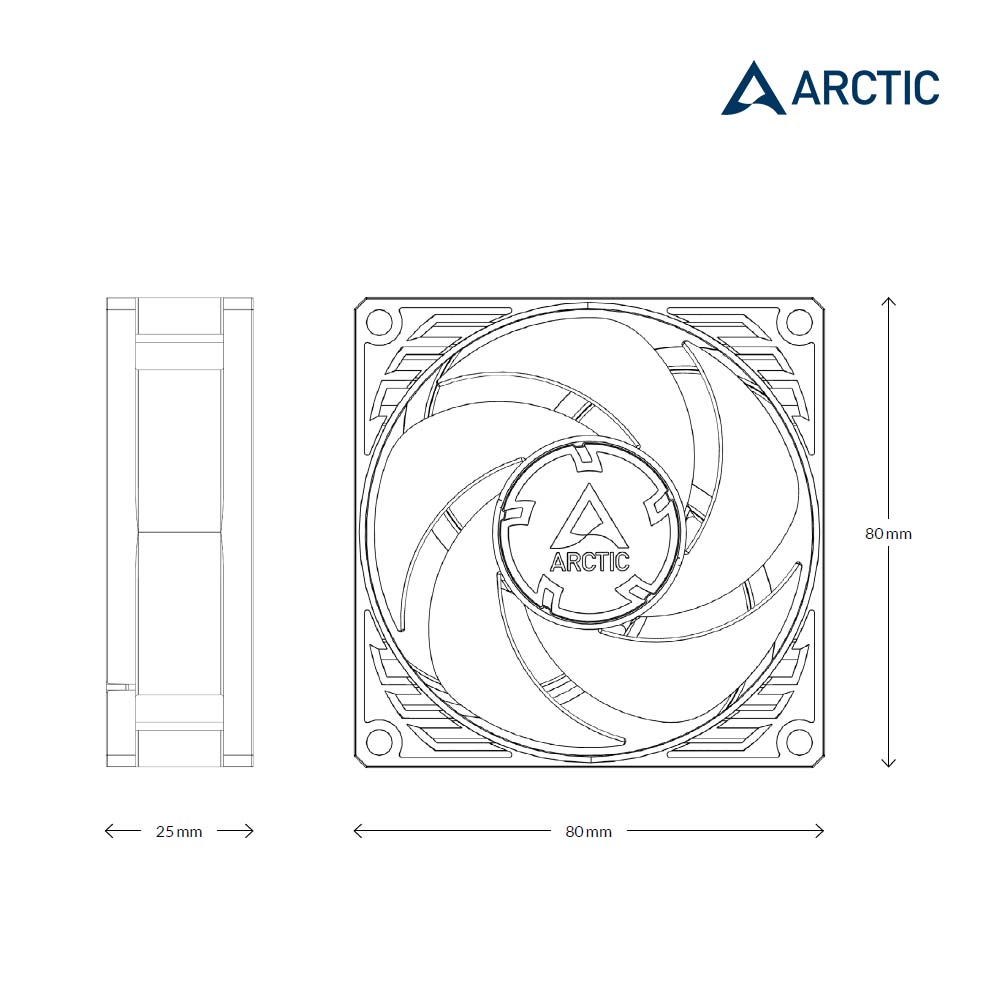 P8 Silent 80mm旋風靜音風扇 黑色